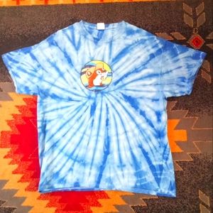 Buc-ee's blue tie dye T-shirt size extra large where the fun never sets